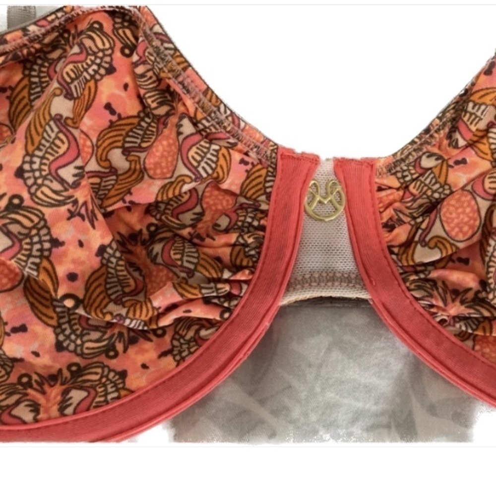 MAAJI PINK FLAMINGO UNDERWIRE BRA - NO PADDING - Size Small